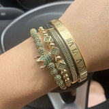 Polygonal Braided Bracelet Roman Lettering Bracelet