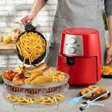1 Set Air Fryer Rack With Anti-scalding Clip Stainless Steel Removable Air Fryer Stacking Rack Round Air Fryer