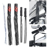 Leather Motorcycle Brake Clutch Fringe Grip Covers Auto Refit Retro Flame Handlebar Handle Spike Streamer Motor Styling Accessor
