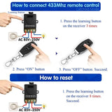 Wireless Remote Control Switch&Receiver Kit No Wiring 220V Wide Voltage Single Circuit 433MHZ Long-Distance RemoteControl Switch