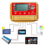12V/24V 30A/40A/50A/60A High Definition LCD Large Digital Display Bluetooth WIFI Charge Controller MPPT Solar Panel