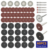 60PCS For Dremel Accessories Dia Cutting Discs Sanding Grinding Wheel Circular Saw Blade Rotary Tool Set