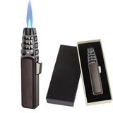 2024 Kitchen Outdoor BBQ Metal Windproof Turbo Torch Jet Butane Gas Lock Fire Safety Switch Cigar Lighter Gadgets