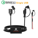 Waterproof Motorcycle 18W Single Fast SAE To USB Charger 12-24V QC3.0 Quick Charge 3.0 Built-in Smart Chip