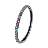 S925 Sterling Silver Geometric Colorful Tribal Elements Diamond Bracelet
