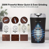 1pc Coffee Bean Grinder Electric, Food Processor, Food Mixer,200W Powerful Spice Grinder Electric,Grain Mills