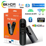 MX10 ATV Stick Android 13 6K H618 Dual Wifi 2.4G&5G HDR10+ BT4.1 Voice Assistant Control HD Media Player 2G 16G TV Box