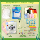 DIY Cute Animals Crochet Kit With Knitting Yarn Needles Plush Doll Easy(Birdie, Rabbit, Koala, Chick)