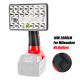 18W 2000LM Flashlight Portable LED Work Light with USB Port Spotlight for /Milwaukee/ 20V Max Li-ion Battery