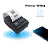 58mm Mini Portable Thermal Wireless Label & Receipt Printer - Shipping/Express, USB & BT Connectivity, Supports ESC/POS Command