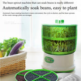 Two Layer Bean Sprouts Maker Thermostat Green Vegetable Seedg Growth Bucket Automatic Electric Sprout Bud Germinator hine