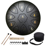 8 Inch 11 Notes Hand Pan Drum in F Key - Percussion Instrument for Entertainment, Meditation, Yoga, Zen Gifts