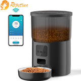 4L Button Smart Automatic Feeder With Stainless Steel Timing Voice For Dog Cat Auto Feeding Bowl Pet Dry Food Dispenser