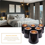 Black Lamp with Gold Lining Clip on Light Shades Candle Chandelier Lampshades, Set of 6