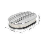 Cleaner Half Finned Polished Aluminum Alloy Fits for 5 1/8in Carburetors Oval 12in Car Air Filter