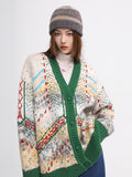Christmas Vintage Green Orchid Knit Sweater