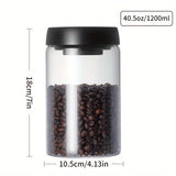 1pc Coffee Bean Saving Jar, Food Grade Glass Bottle Storage Jar, Cereal Miscellaneous Food Storage Bottle