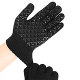 USB Heated Knitted Full Finger Non-Slip Thermal Knitting Mitts Cycg Gloves for Autumn Winter