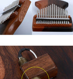 17-Key Thumb Piano Ebony Karumba Finger Kalimba Birthday Gift Musical Musical Piano Keychain Kalimbas Keyboard Instrument