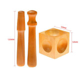 Wooden Square Dapping Block Punch Kit DIY Doming Shaping Stamping Blanks Soft Metals Gold Silver Copper Aluminum Sheet Concave
