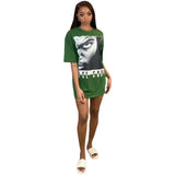 Digital Positioning Printed Mid-length T-shirt