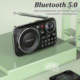 Mini FM Radio Bluetooth Speaker Portable Radio for The Elderly HiFi TF/USB MP3 Music Player Support Recordin Headphones Play