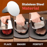Smash Burger Press,Hamburger Smasher Tool Griddle, Stainless Steel Ham Patty Press,Grill Press for Smashburger