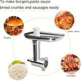 KitchenAid Desktop Mixer Metal Food Grinder Accessories, Meat Grinder, Sausage Filling, Perfect Accessory For KitchenAid