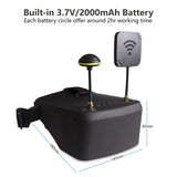 EV800D 5.8G 40CH 5 Inch 800X480 Video Headset - HD DVR Diversity FPV Goggles with Battery for RC Model
