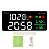 Sound Level Reader High Accuracy Temperature Humidity Measurement Decibel Meter 30 To 130dB Time Display for Home