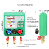 Electronic fluoride count display manifold tester Refrigerant vacuum gauge Air conditioning leak detection R134