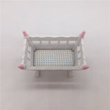 1:12 Miniature White Wooden Cradle Baby Crib Dollhouse Furniture Decorate Kids Toy