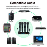 Professional VHF Wireless 4-Channel Handheld Karaoke Microphone - Ideal for Home Parties, Church Events, PA, and TV Speakers
