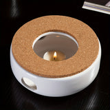 1pc Candle Heating Tea Pot Base, Round Heat Preservation Ceramic Base, Glass Teapot Warmer