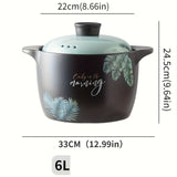 1pc Casserole Stew Pot High Temperature Resistant Soup Pot Ceramic Large Casserole Soup Pot Household Open Fire Gas