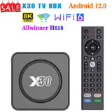 X30 12 Allwinner H618 2GB 16GB WiFi6 BT5.4 Ultra HD 8K Dual-band 2.4/5G Android TV Box