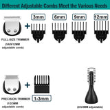6 in 1 Multi-function Electric Pusher Rechargeable Washing Liquid Crystal Digital Display Hairdresser Set Men's oil
