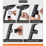ESLNF Cycg Rechargeable 3 Mode Waterproof Bicycle Taillight LED USB Safety Saddle Bike Rear Light Accessoires