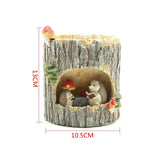 Lovely Stump Plant Pots Resin Animal Story Pot Garden Home Decoration Resin Flower Pots Garden Balcony Decoration Flowerpot