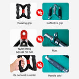 V-Shaped Fiess Rotating Grips Ergonomics Workout Parallel Handle 360°Rotating for Classic Rowing Exercises