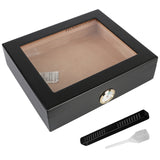 Cigar Humidor Case Smoking Accessories Cedar Wood Cigar Travel Humidor Box Transparent Skylight With Hygrometer Humidifier