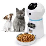 With Voice Record Automatic Pet Feeders Stainless Steel Food Dispenser EU Plug Auto Cat LCD Screen Timer Dog Food Bowl