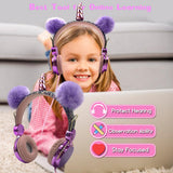 Unicorns Wired Headphone With Microphone Kids Music Stereo Earphone Computer Mobile Phone Game Headset Kids Gift