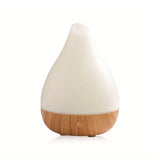1pc Wood Grain Colorful Light Air Humidifier with Aromatherapy Diffuser
