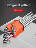 9Pcs Torx Wrench Kits Allen Hexagon Hex Head Spanner Keys Set Double End L Type Star Screwdriver Hand Repair Tools