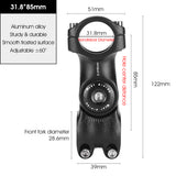 Adjustable Bicycle Variable 60 Degree Angle Aluminum Alloy Handlebar Riser Road Bike Front Fork Stem Adapter
