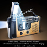 Multifunctional Solar Hand Crank AM FM SW Emergency Weather Radio with Flashlight 2000mAh Phone Charger Power Bank