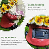Statue Decor Light Cute Ornament with Solar LED Lights Outdoor Gnome Decoration for Patio Yard Backyard Lawn