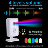 36 Ringtones Shop Store Welcome Chime Wireless Home Security Infrared PIR Motion Sensor Detector Alarm Bell Entry Alert System