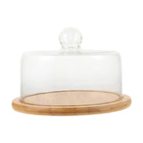 1 Set  Wooden Cake Display Tray Bread Tray Anti-dust Cover Dessert Glass Cover